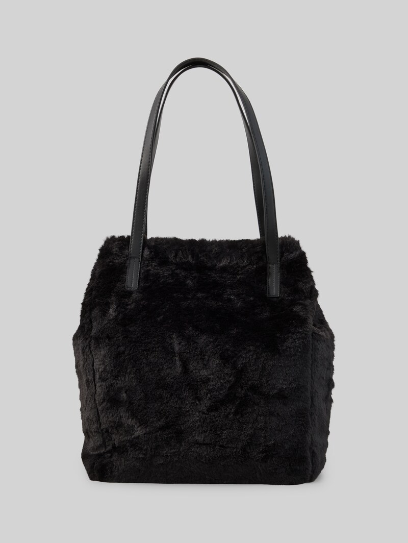Tom Tailor TTARONA COSY L Shopper aus Fake-Fur - Schwarz / Black