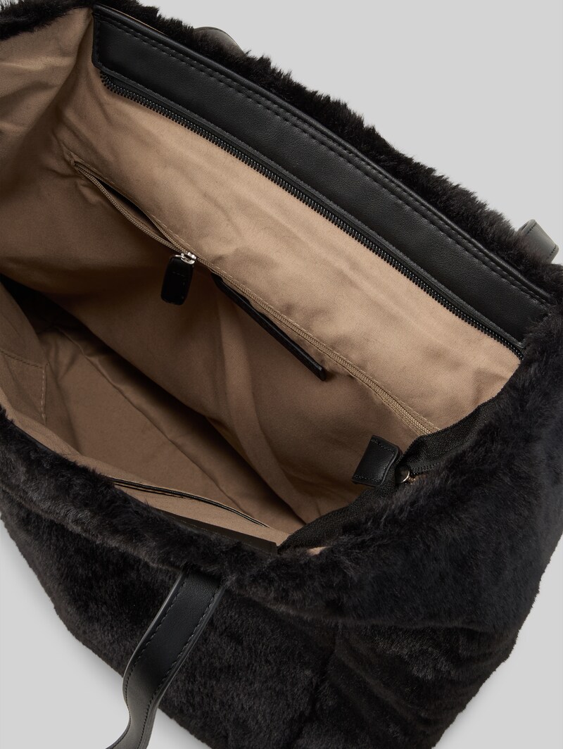 Tom Tailor TTARONA COSY L Shopper aus Fake-Fur - Schwarz / Black