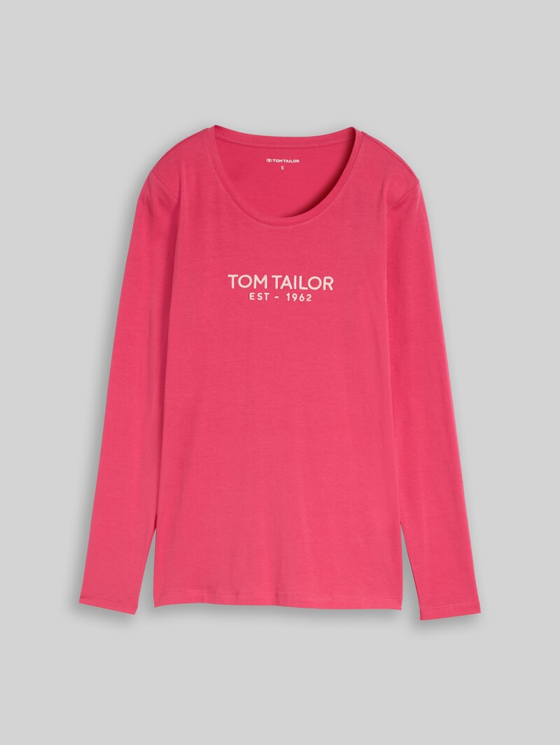 Tom Tailor Langarmshirt mit Logo-Print - Rose Pink
