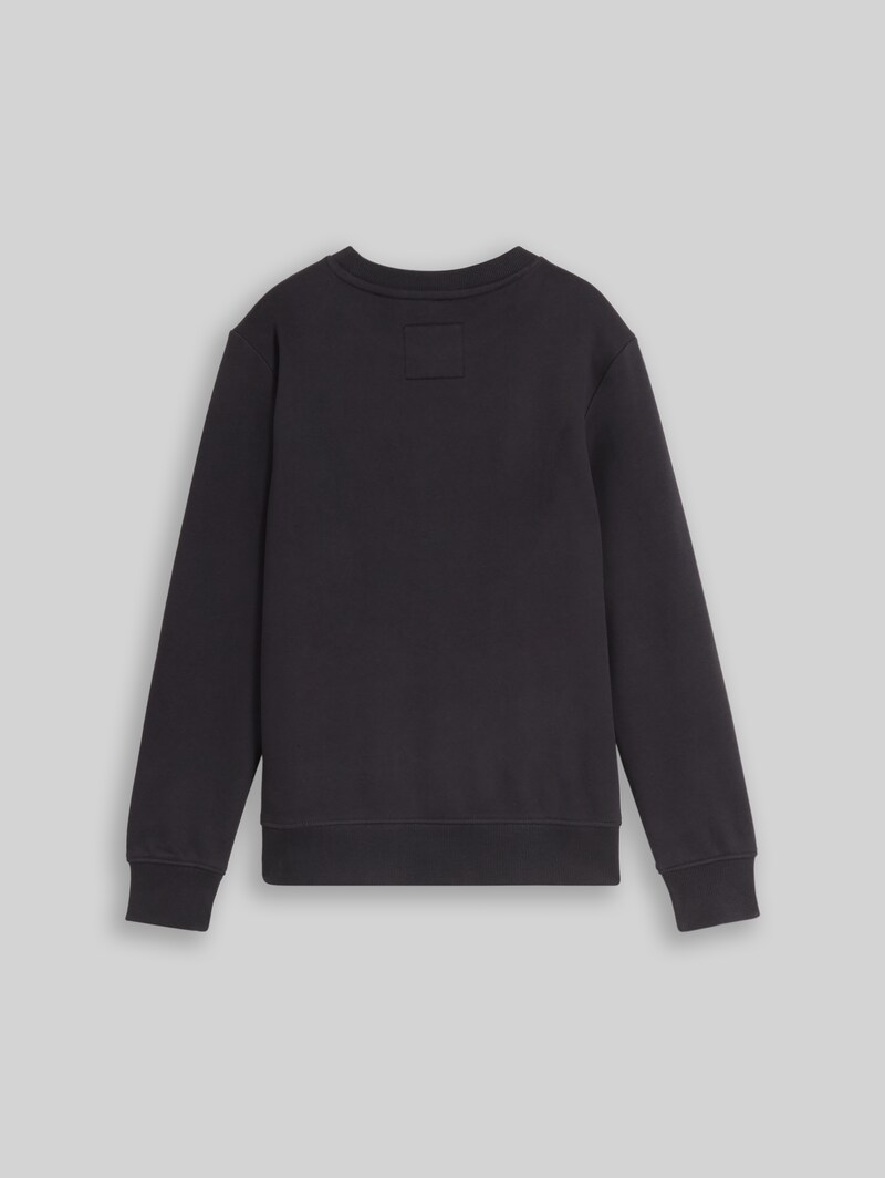 Tom Tailor Basic Sweatshirt mit Print - Coal Grey Tom Tailor Basic Sweatshirt mit Print - Coal Grey