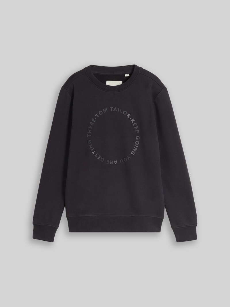 Tom Tailor Basic Sweatshirt mit Print - Coal Grey