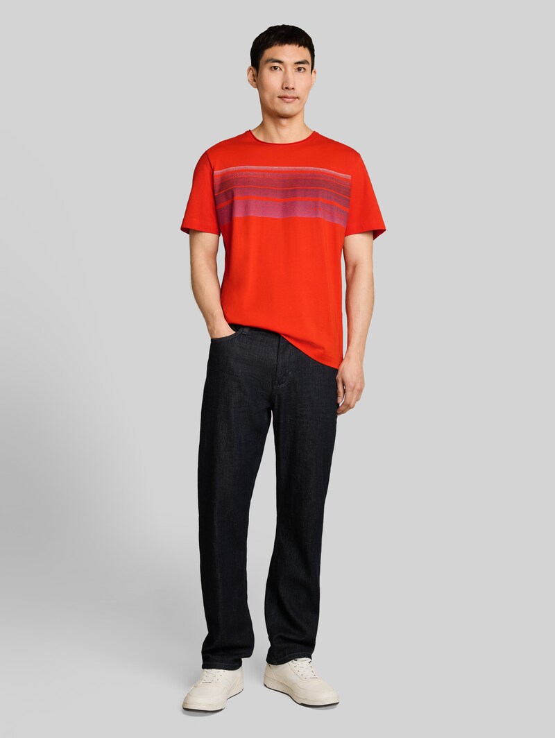Tom Tailor T-Shirt mit Print auf der Brust - Orange Red