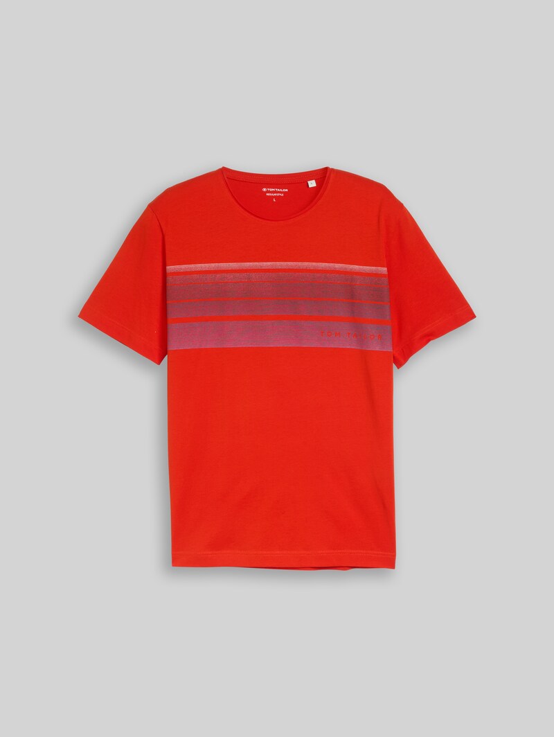 Tom Tailor T-Shirt mit Print auf der Brust - Orange Red
