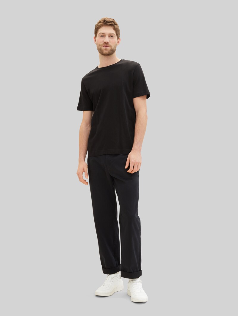 Tom Tailor T-Shirts aus Baumwolle im 4er-Pack - Black