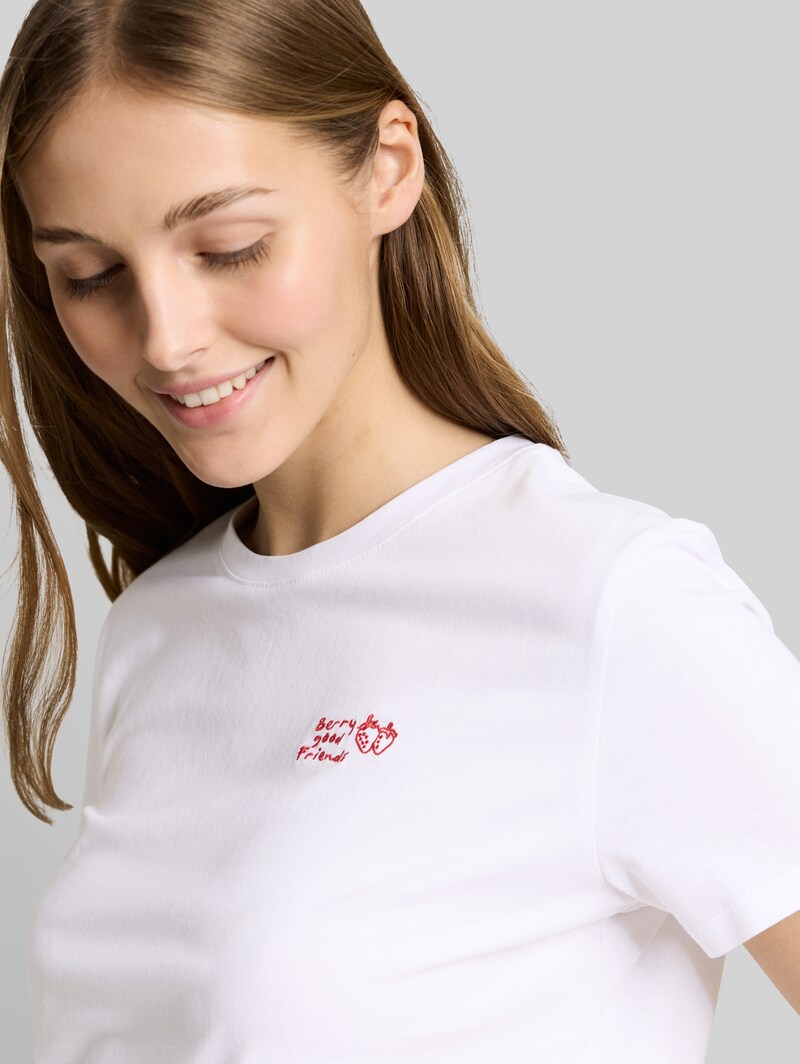 Tom Tailor T-Shirt mit Stickerei - White