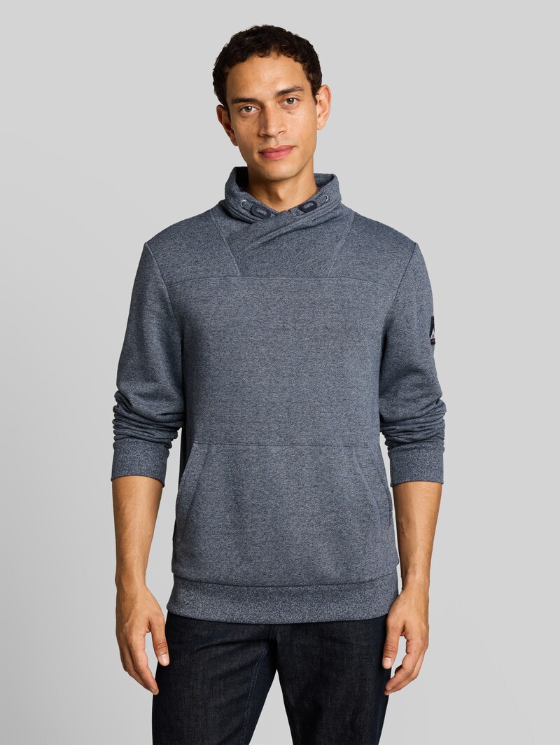 Tom Tailor Snood Sweatshirt in Melange-Optik - Navy Grindle Structure Tom Tailor Snood Sweatshirt in Melange-Optik - Navy Grindle Structure