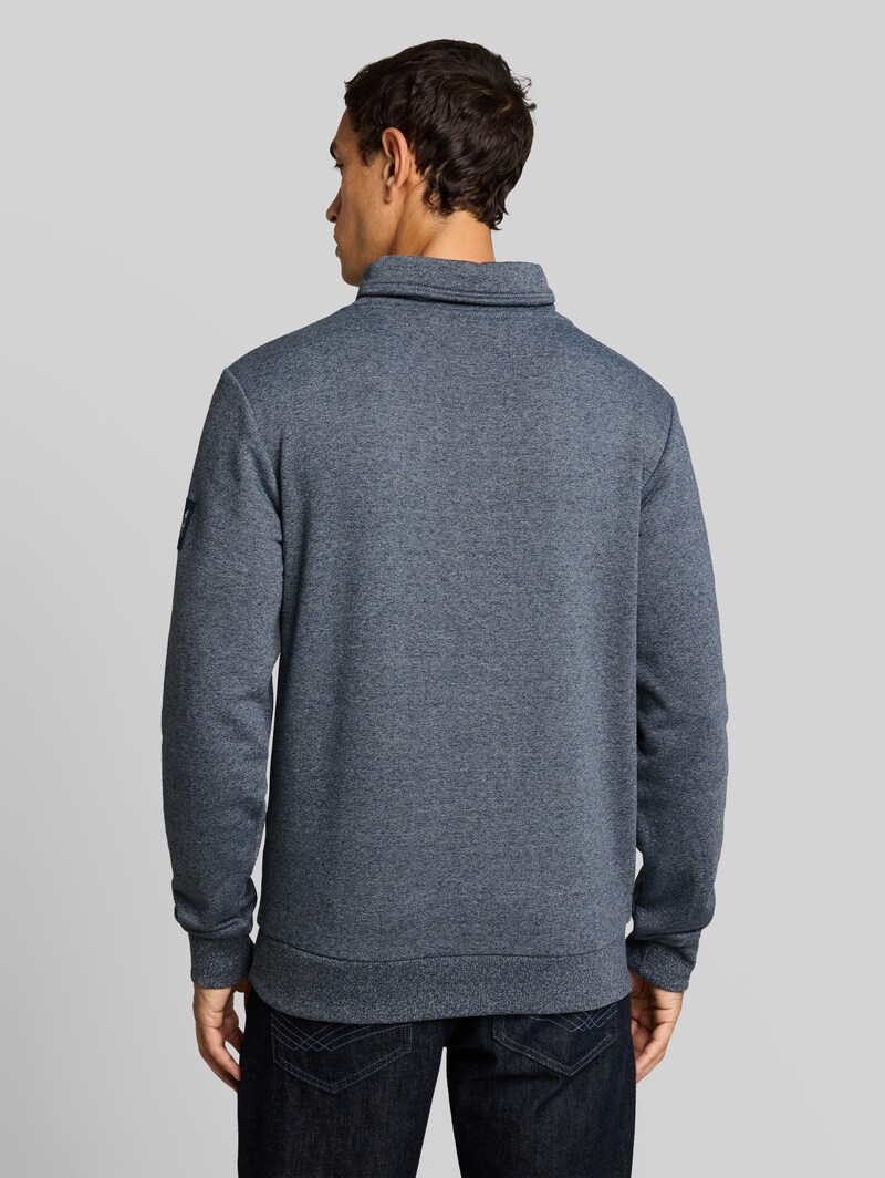 Tom Tailor Snood Sweatshirt in Melange-Optik - Navy Grindle Structure