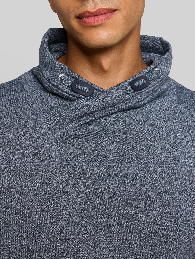 Tom Tailor Snood Sweatshirt in Melange-Optik - Navy Grindle Structure