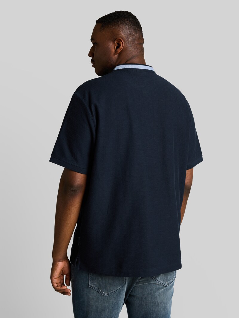Tom Tailor Plus Size - Poloshirt mit Stehkragen - Sky Captain Blue