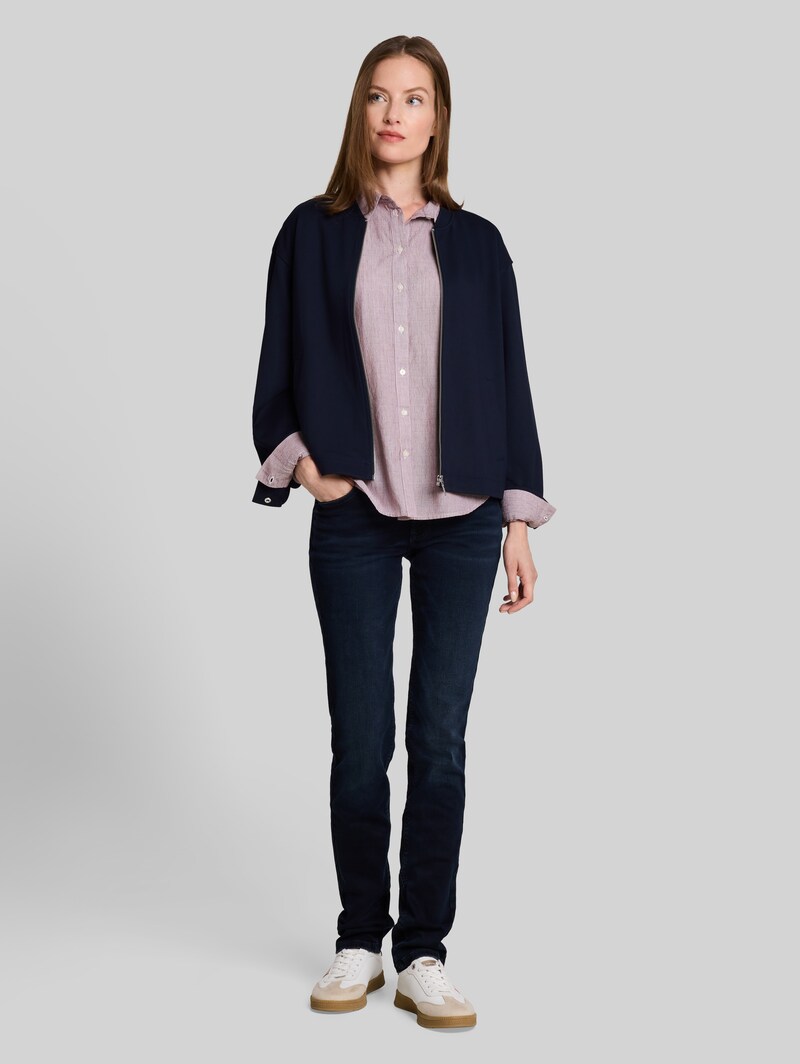 Tom Tailor Hemdbluse mit Turn-up-Funktion - Preppy Plum Dobby