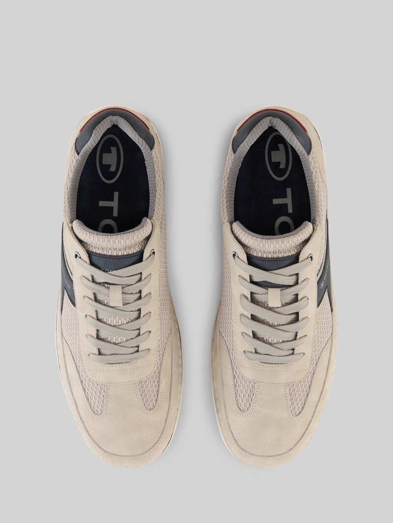 Tom Tailor Sneaker mit Mesh-Einsätzen - Stone