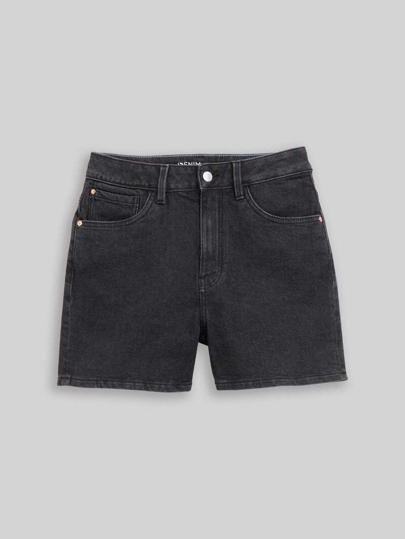 Tom Tailor TTELIN STRAIGHT High Waist Jeans Shorts - Clean Mid Stone Grey Denim