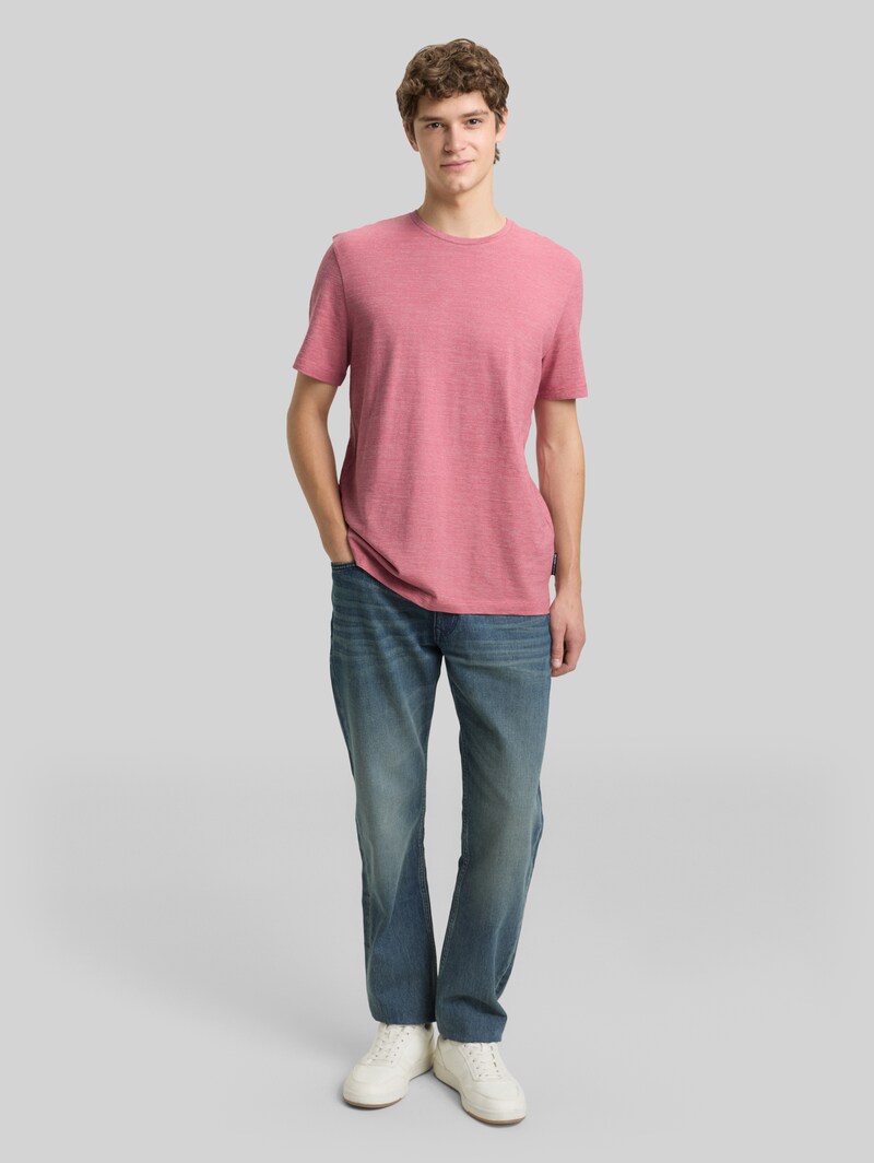 Tom Tailor T-Shirt in Melange-Optik - Baroque Rose Melange