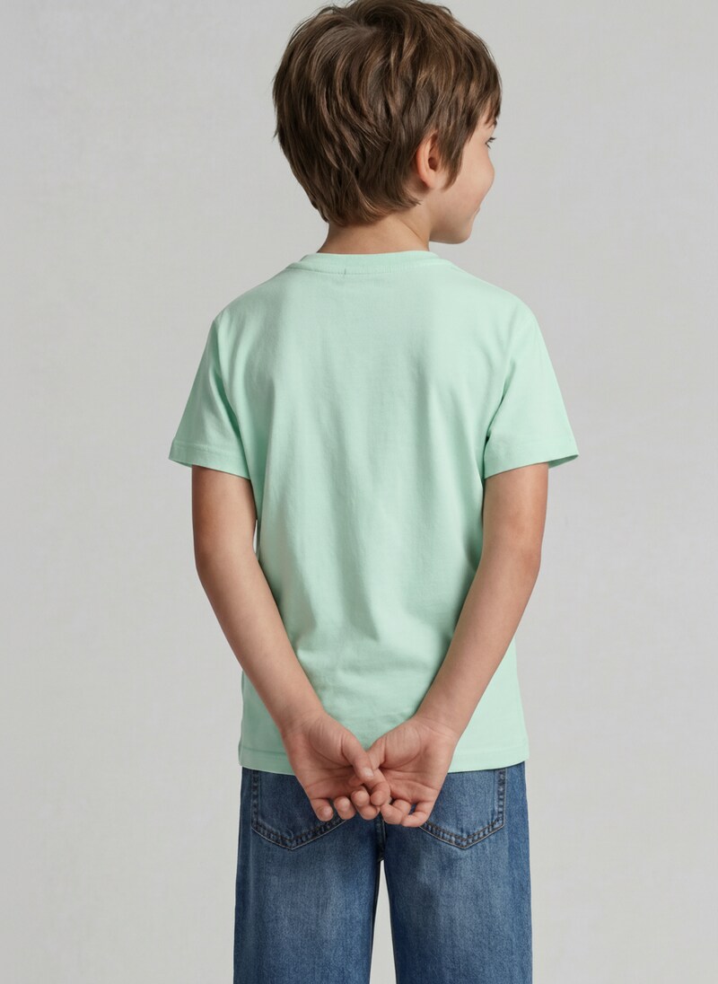Tom Tailor Oversize T-Shirt mit Print - Light Bay Green