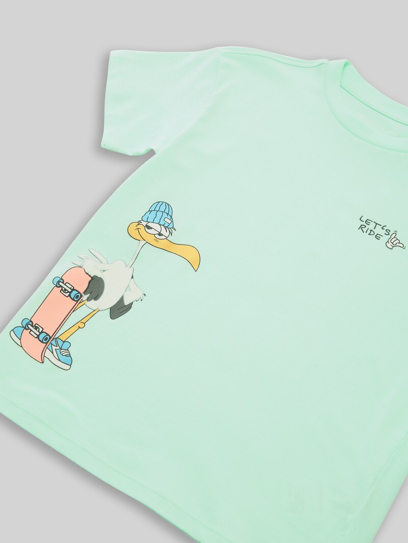 Tom Tailor Oversize T-Shirt mit Print - Light Bay Green