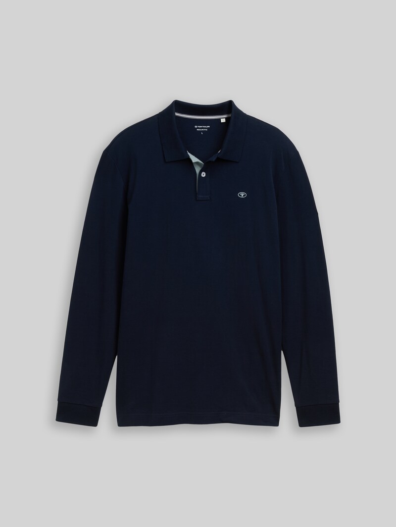 Tom Tailor Langarm Piqué Poloshirt - Sky Captain Blue