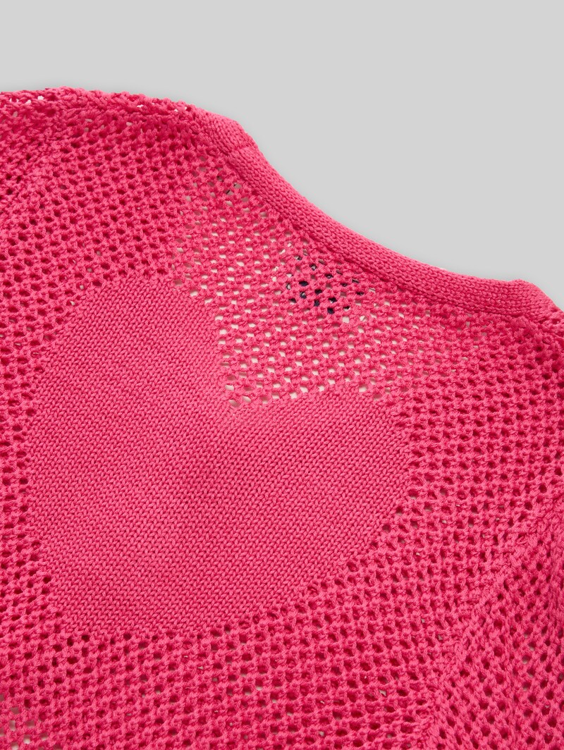 Tom Tailor Cropped Cardigan mit Rückenmuster - Flashy Pink