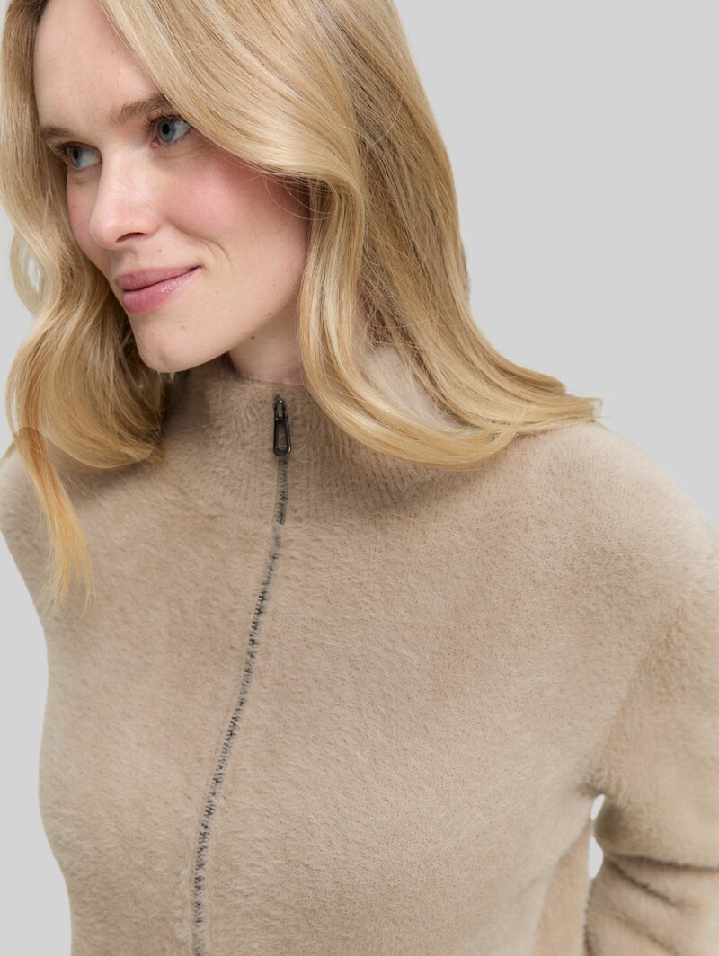 Tom Tailor Cardigan aus Federgarn - Soft Taupe Grey