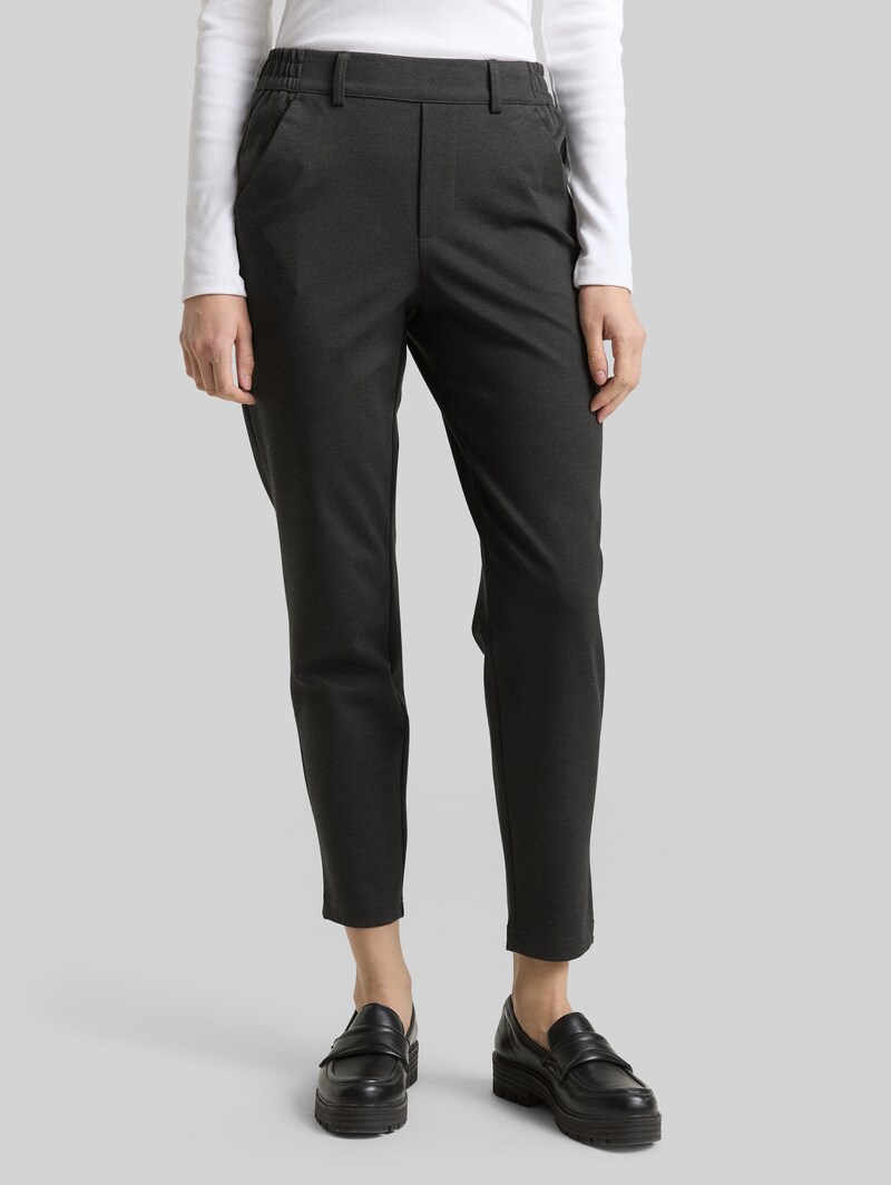 Tom Tailor Relaxed Fit Hose mit elastischem Bund - Shale Grey Melange