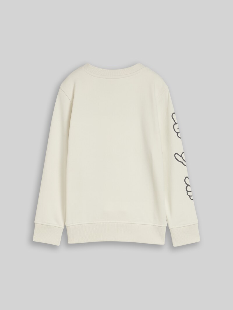 Tom Tailor Basic Sweatshirt mit Print - Greyish White