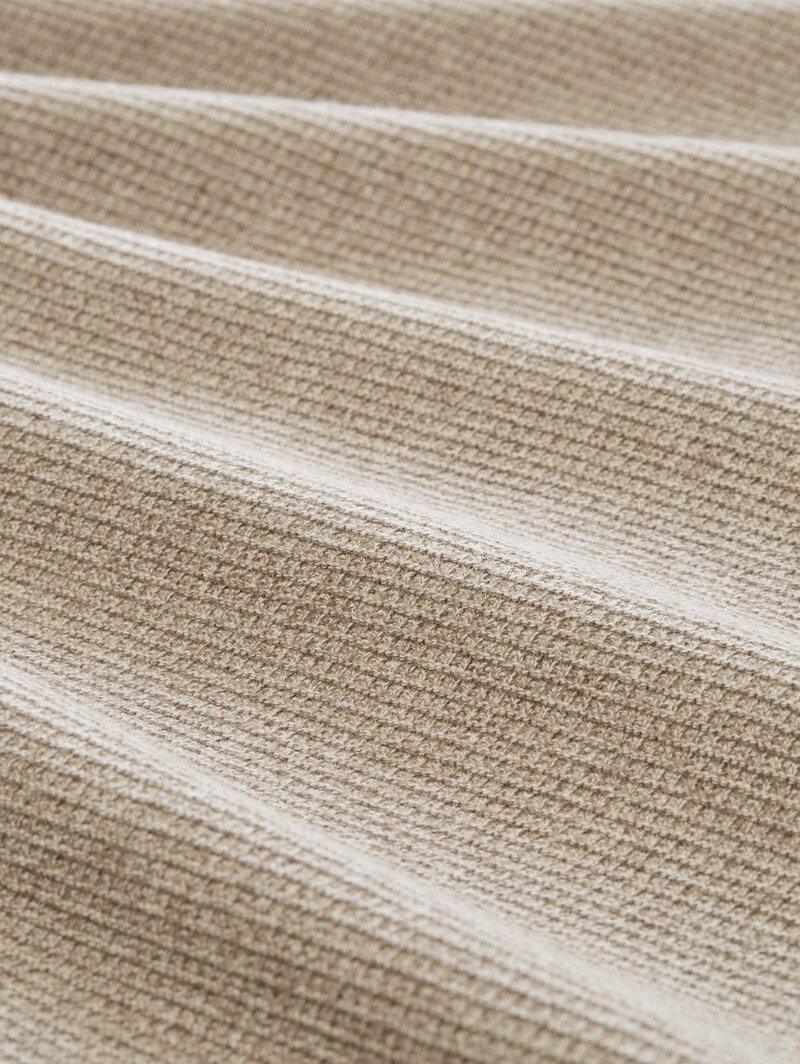 Tom Tailor Strickpullover aus Baumwolle - Mouline Taupe Offwhite