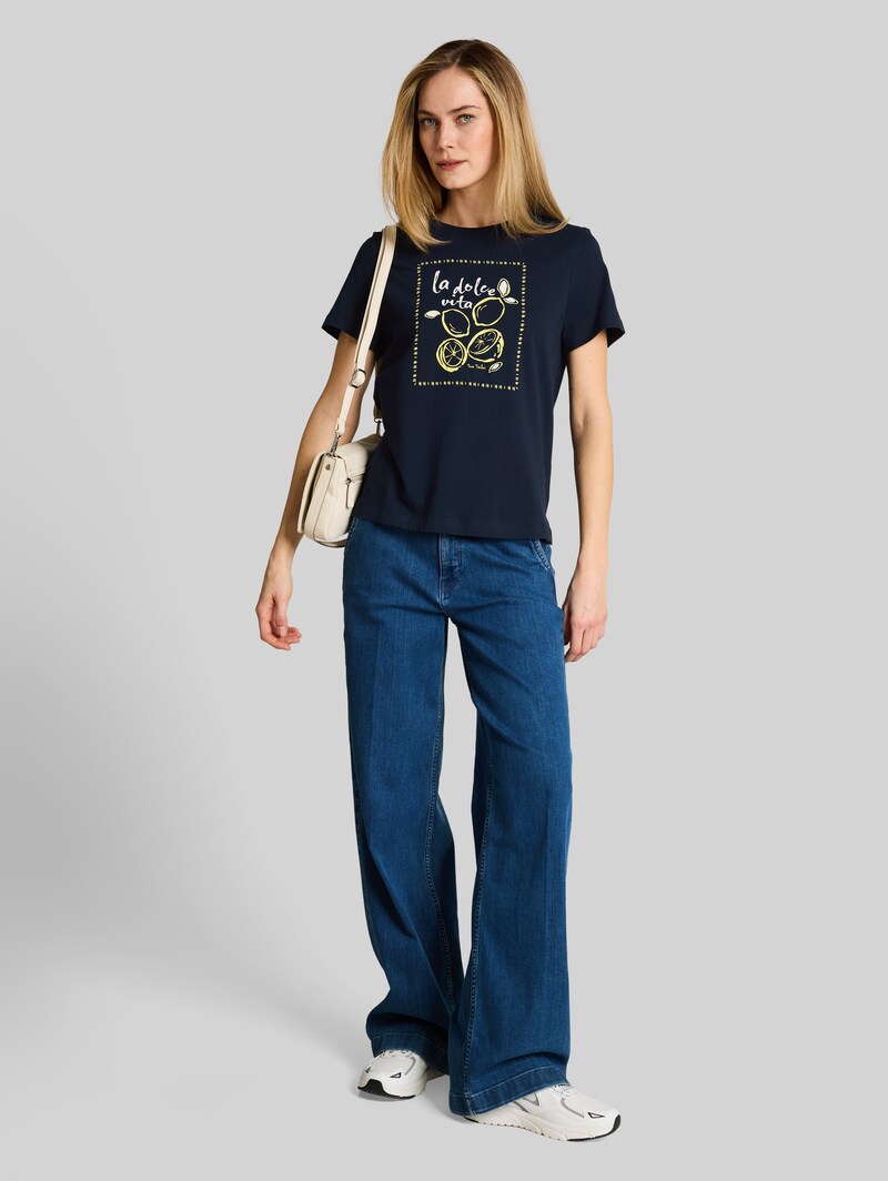 Tom Tailor T-Shirt mit Print - Sky Captain Blue