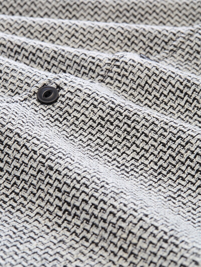 Tom Tailor Overshirt mit Taschen - Black White Structure