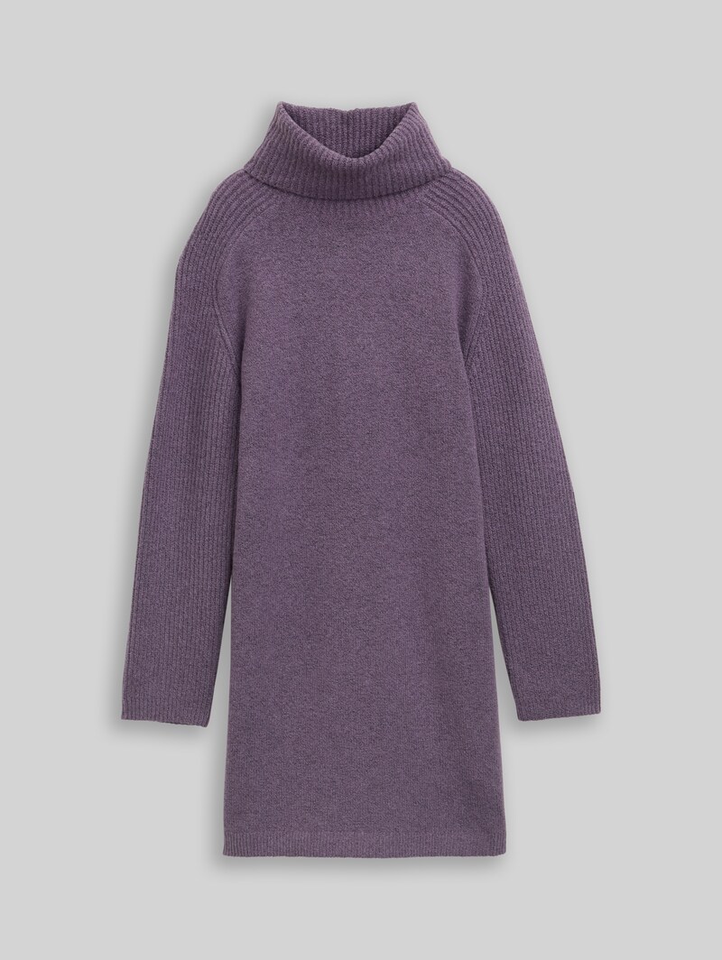 Tom Tailor Mini-Kleid mit Rollkragen - Dark Lavender Melange