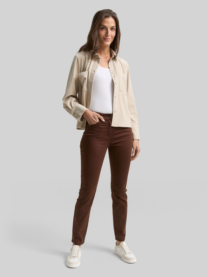 Tom Tailor TTEDDA SLIM Hose - Dark Pecan Brown