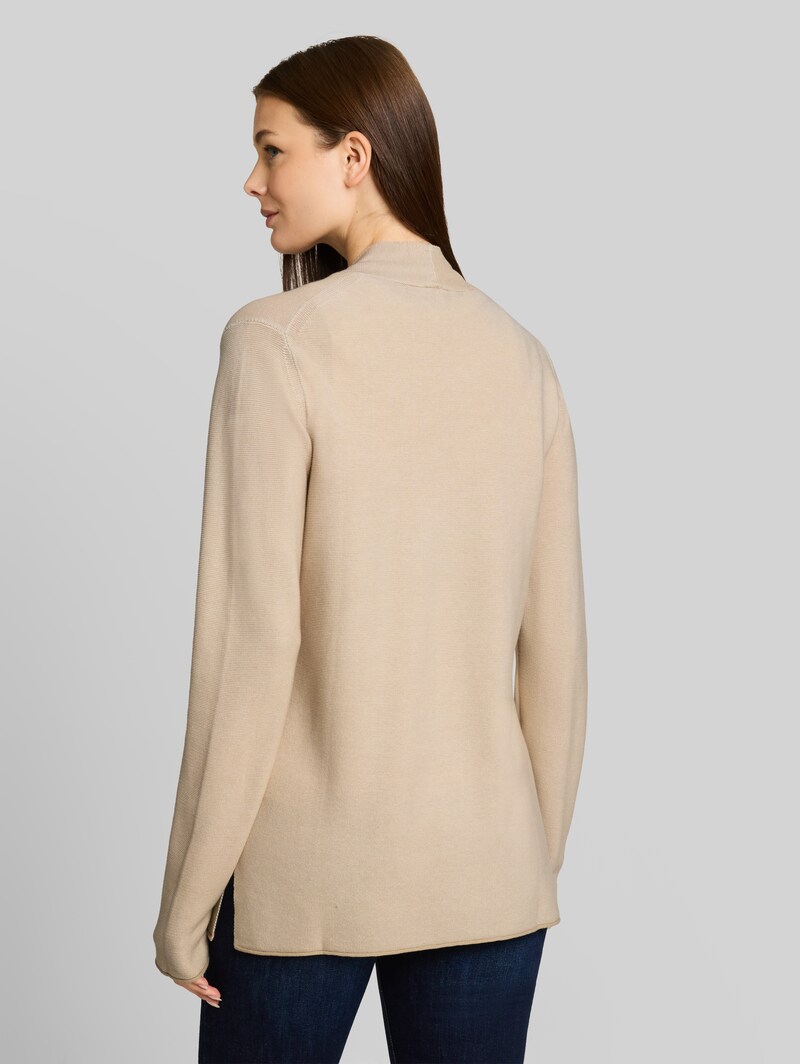 Tom Tailor Cardigan aus Baumwolle - Gravel Beige White Structure