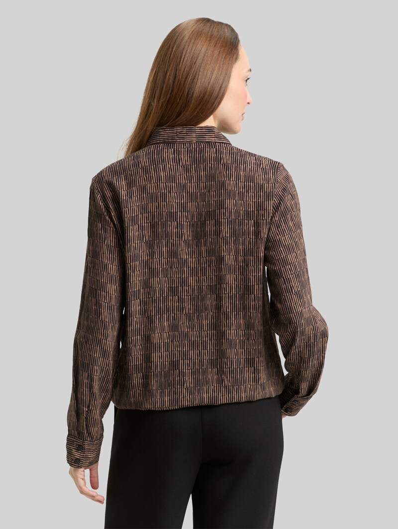 Tom Tailor Bluse mit Muster - Irregular Beige Graphic Design