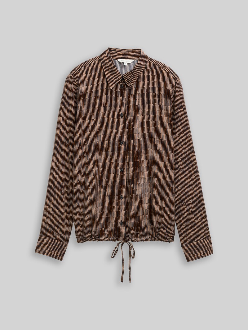 Tom Tailor Bluse mit Muster - Irregular Beige Graphic Design
