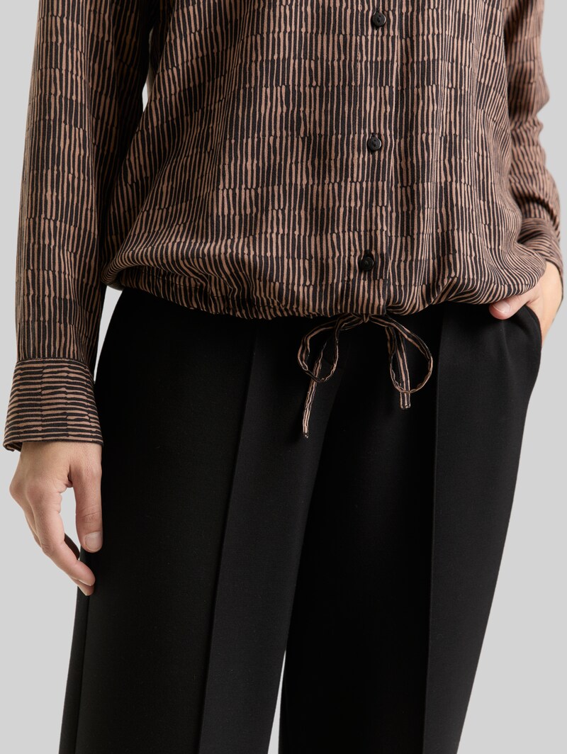 Tom Tailor Bluse mit Muster - Irregular Beige Graphic Design