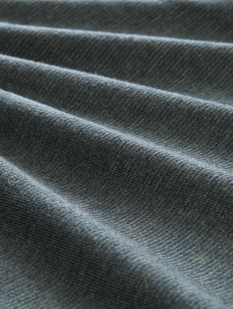 Tom Tailor Strickpullover mit Polokragen - Darkest Olive Melange
