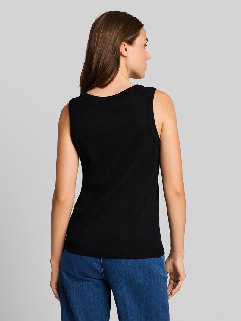 Tom Tailor Top mit Rippstruktur - Deep Black