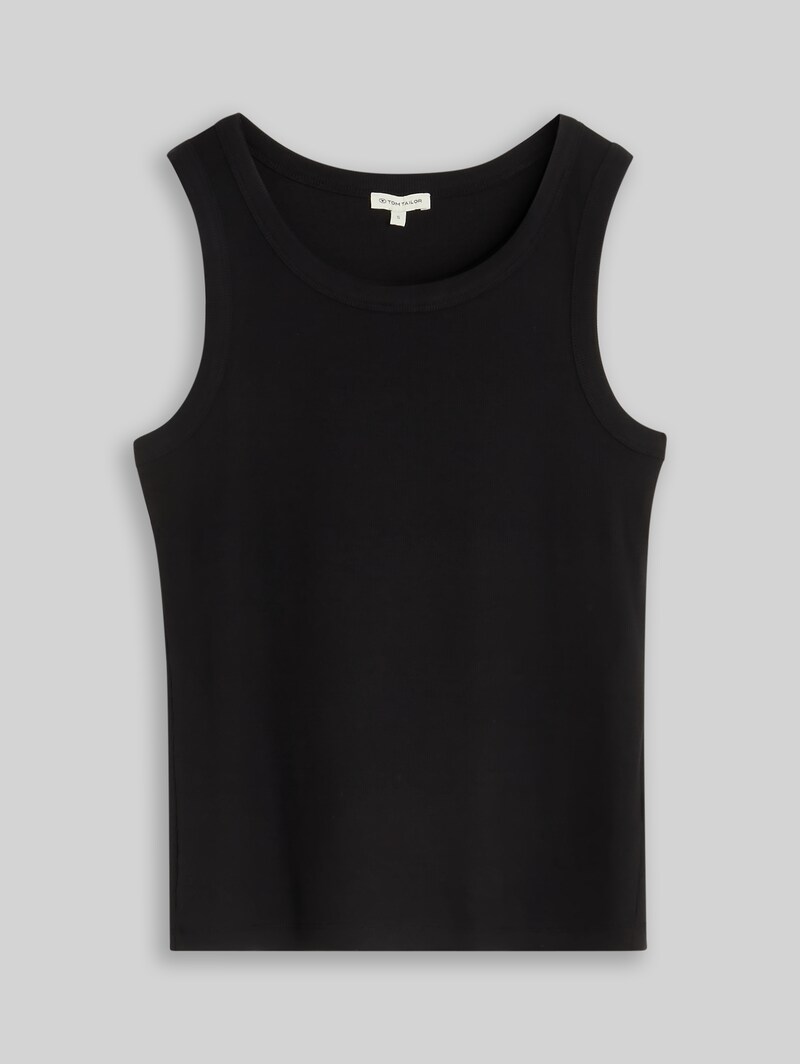 Tom Tailor Top mit Rippstruktur - Deep Black