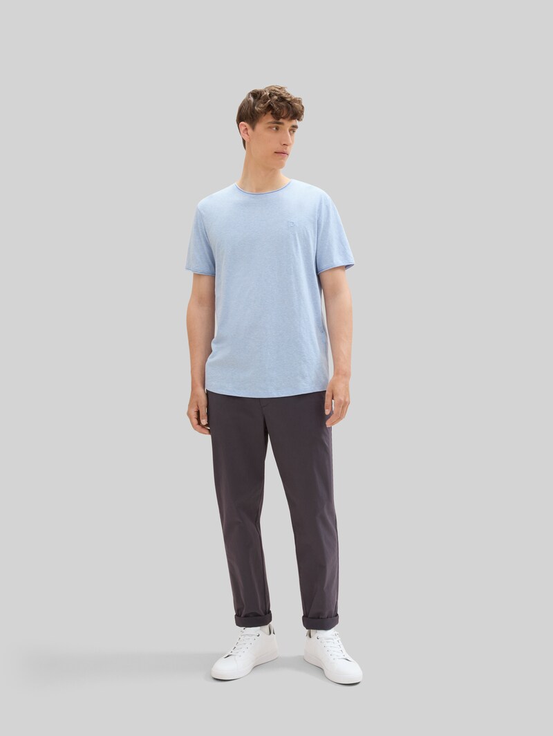 Tom Tailor T-Shirt in Melange Optik - Brunnera Blue