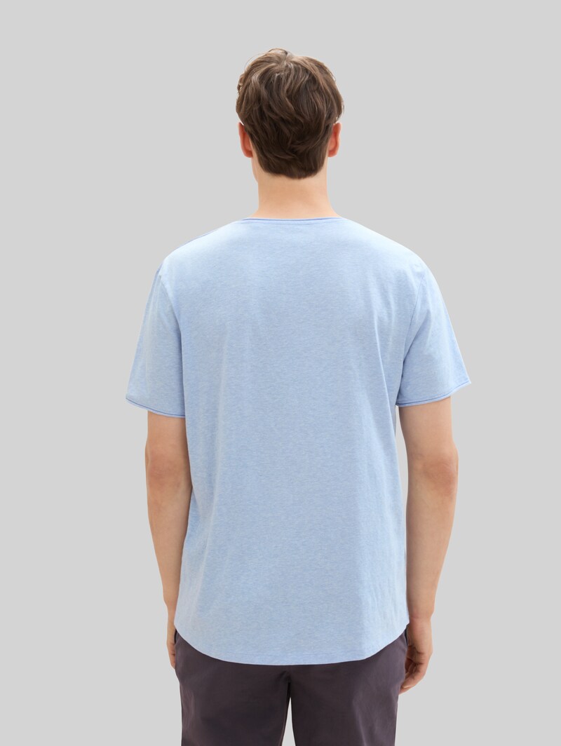 Tom Tailor T-Shirt in Melange Optik - Brunnera Blue