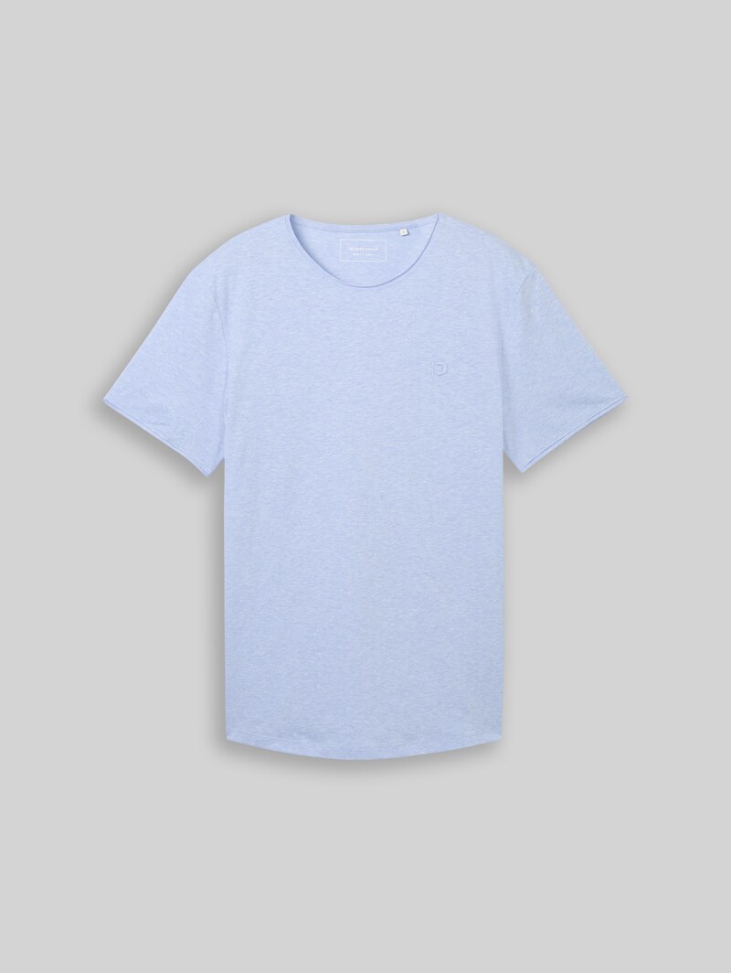 Tom Tailor T-Shirt in Melange Optik - Brunnera Blue
