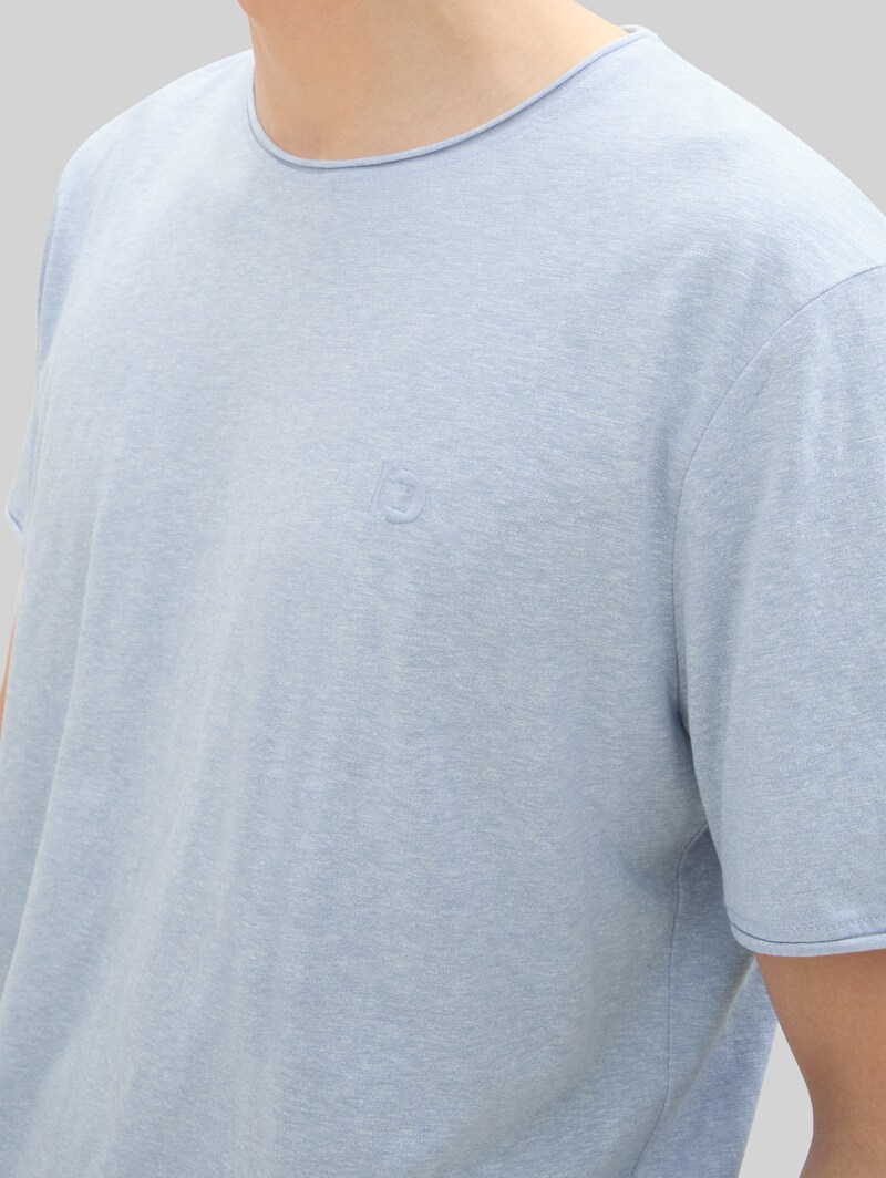 Tom Tailor T-Shirt in Melange Optik - Brunnera Blue