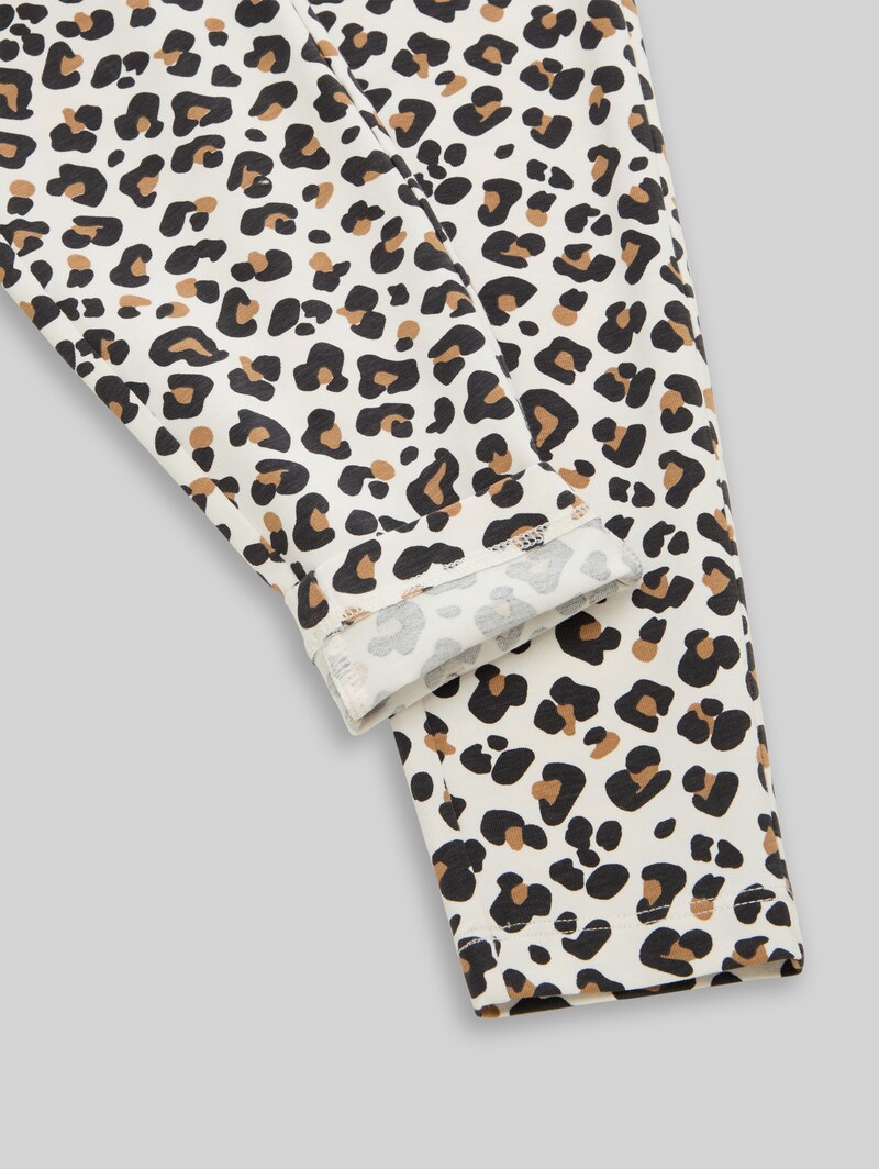 Tom Tailor Leggings mit Leo-Muster - White Beige Leo Print