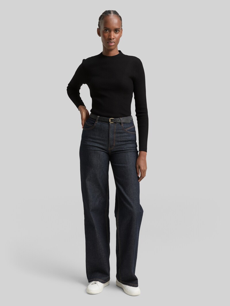 Tom Tailor Tight Fit Strickpullover - Deep Black