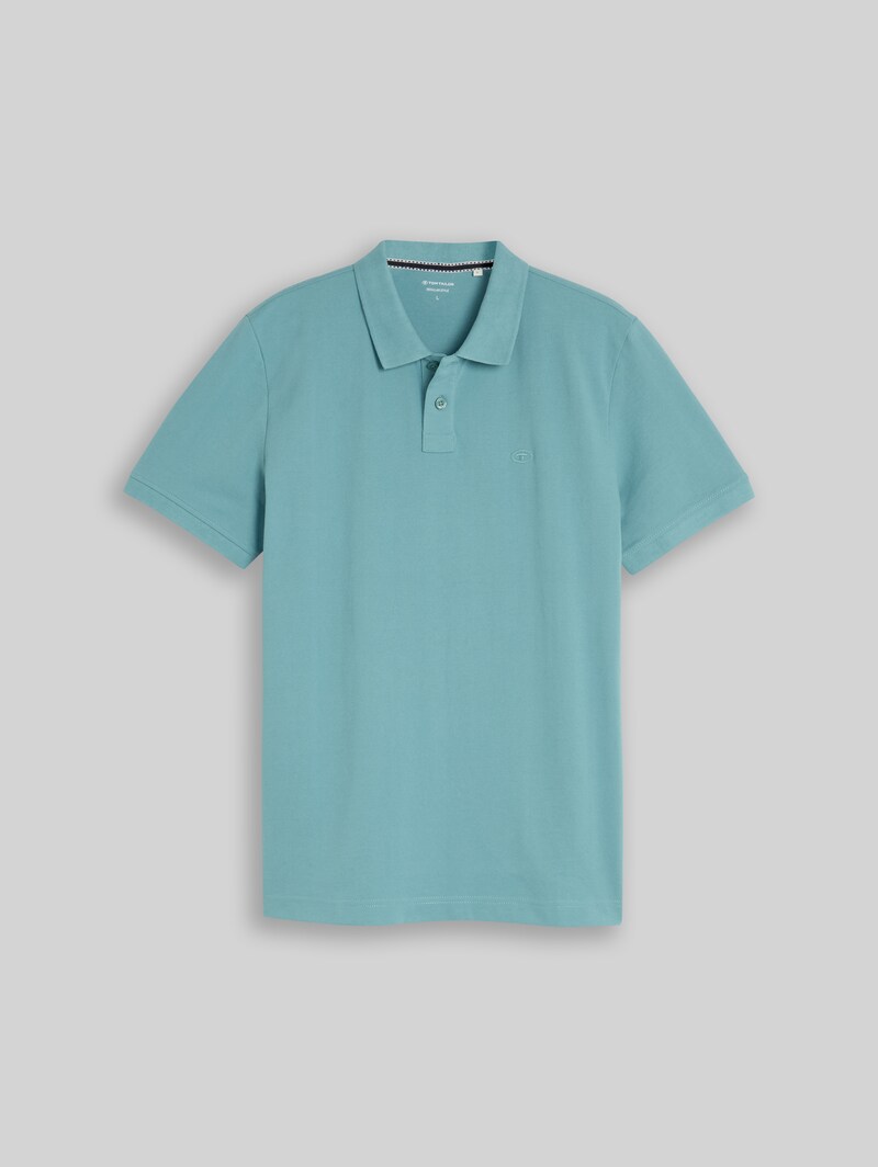 Tom Tailor Piqué Poloshirt mit Logo-Stickerei - Mineral Stone Blue