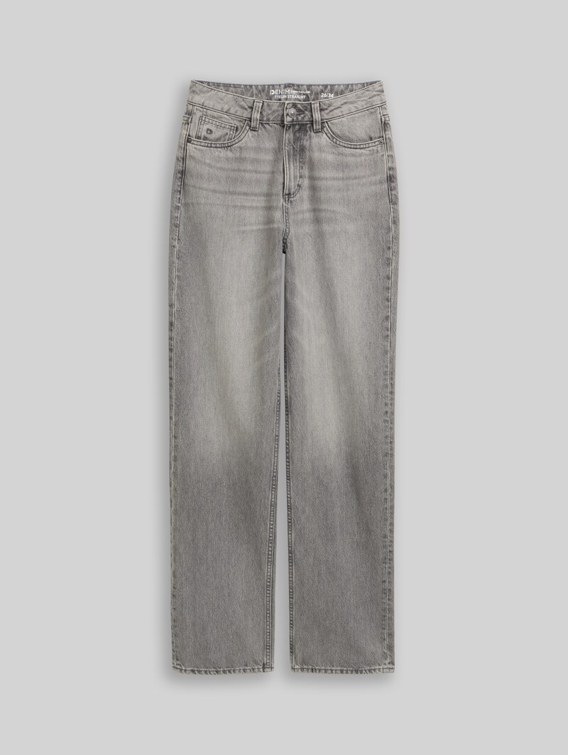 Tom Tailor TTELIN STRAIGHT Jeans - Used Mid Stone Grey Denim