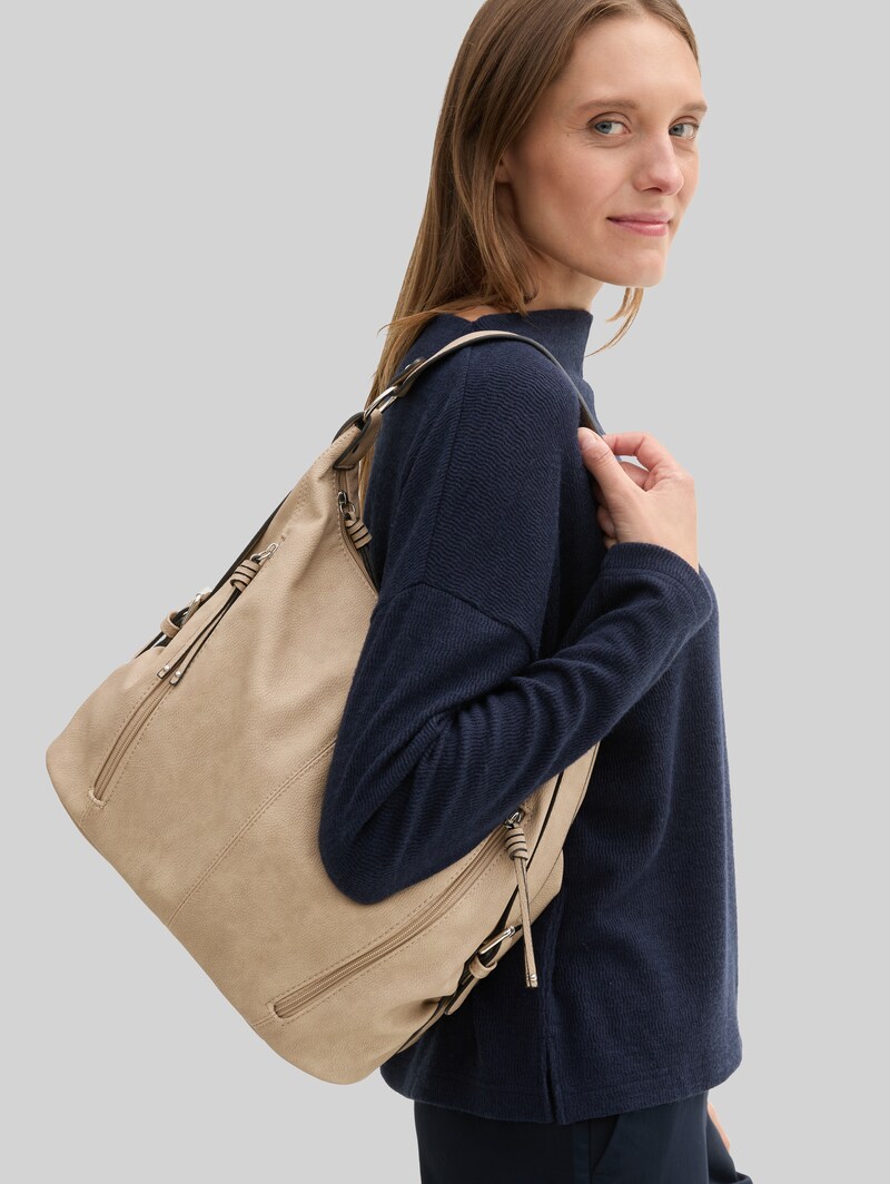 Tom Tailor TTCAIA Beuteltasche aus Lederimitat - Taupe / Taupe
