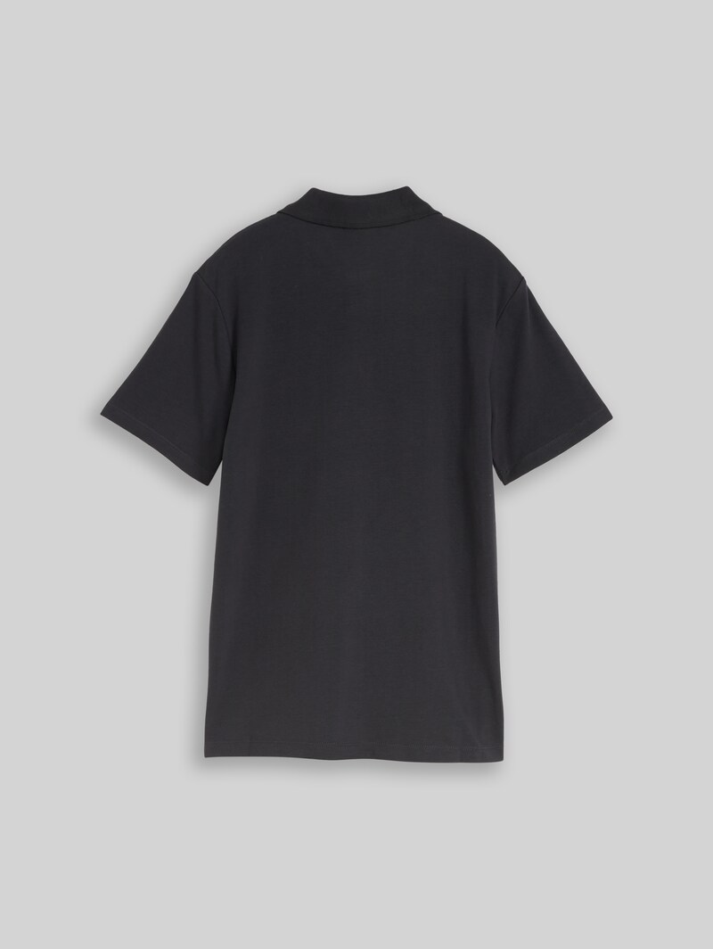 Tom Tailor Piqué Poloshirt mit Logo-Badge - Coal Grey Tom Tailor Piqué Poloshirt mit Logo-Badge - Coal Grey