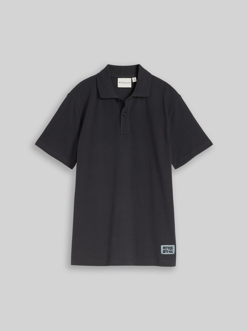 Tom Tailor Piqué Poloshirt mit Logo-Badge - Coal Grey