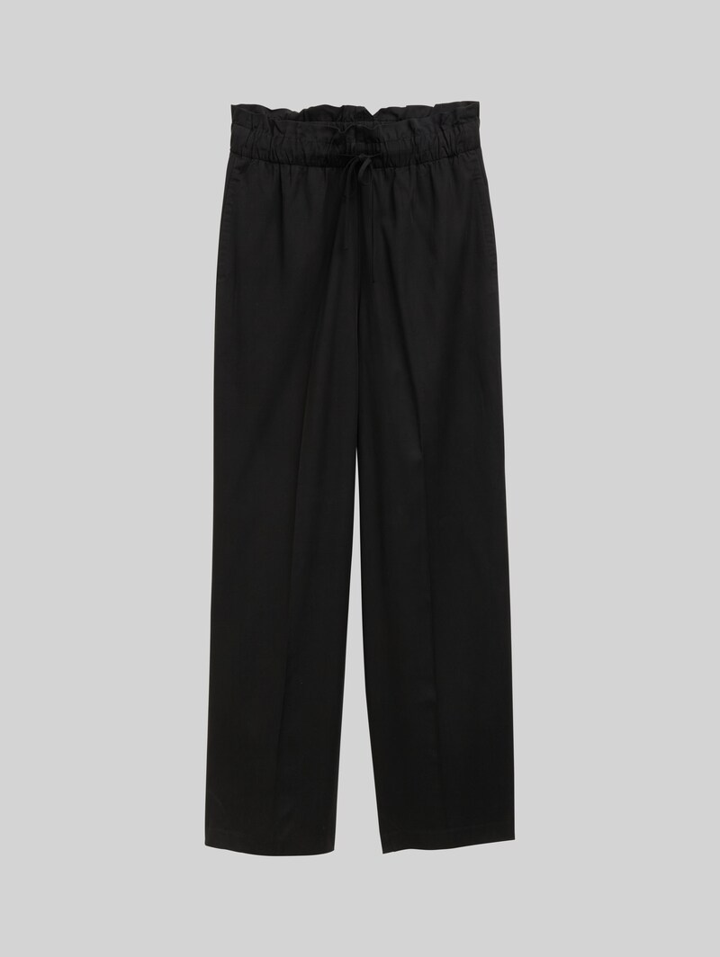 Tom Tailor Wide Leg Paperpag Hose - Deep Black