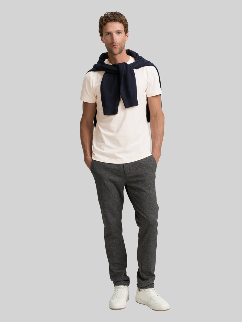 Tom Tailor Slim Fit T-Shirt mit Stretch - Gardenia White