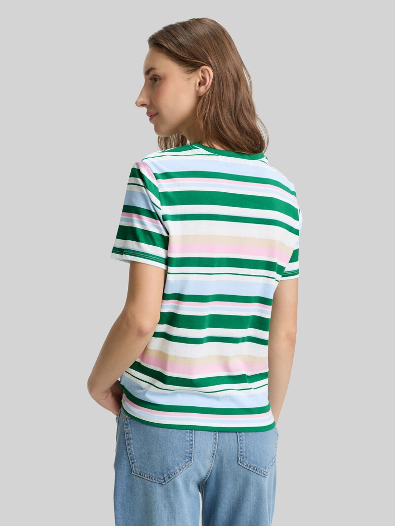 Tom Tailor T-Shirt mit Knoten-Detail - Multicolor Stripe